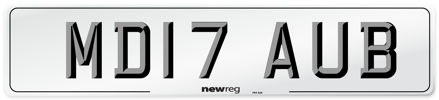 MD17 AUB Number Plate from New Reg